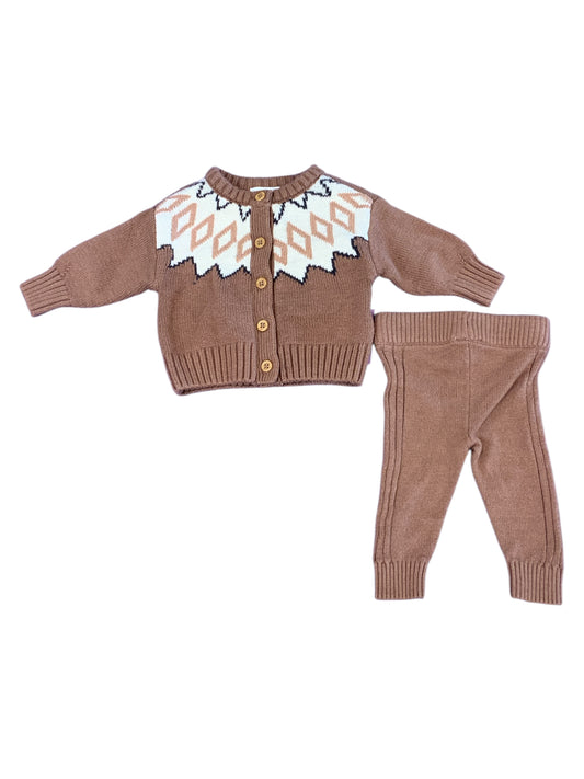 Grayson Mini (D) Brown Infant Size NB Boys 2PC Casual