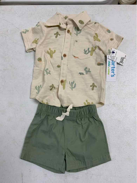 Carters (C) Cream Infant Size 9 MO Boys 2PC Casual