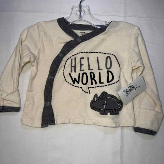Gerber (D) Cream Infant Size 3 MO Boys LSTop