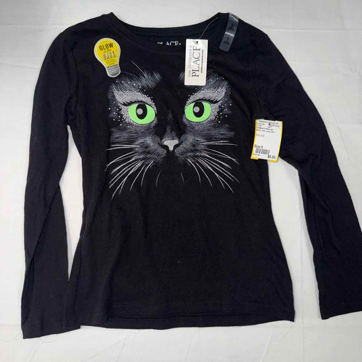 Children's Place (D) Black Youth Size 6 Girls LSTop