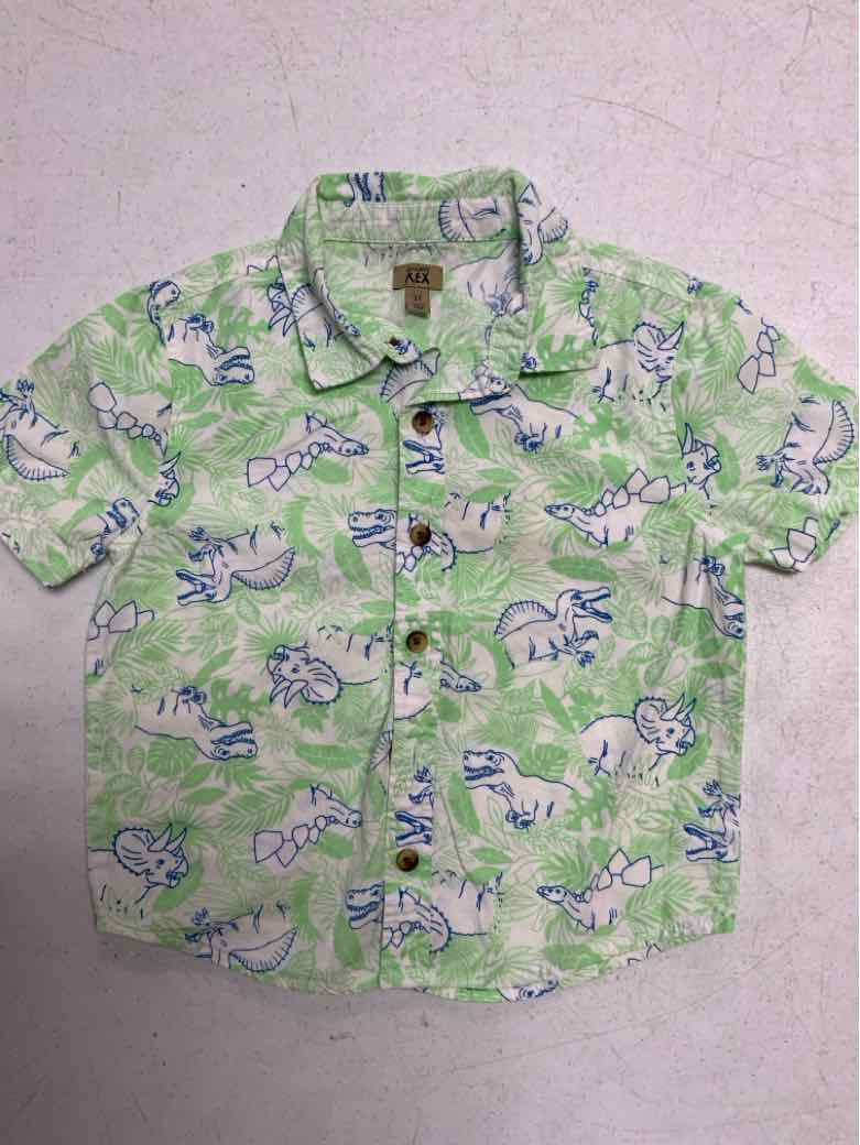 MAXIMUS REX Green Toddler Size 3T Boys ButtondownSS