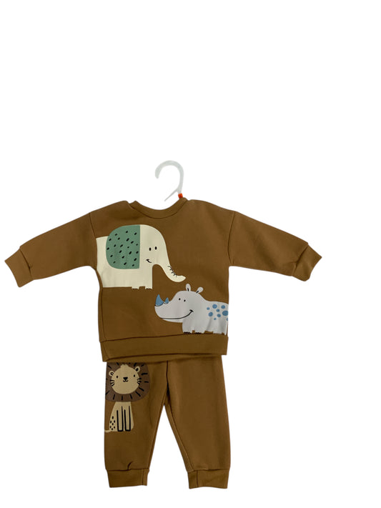 quad seven Brown Infant Size 0-3 MO Boys 2PC Casual