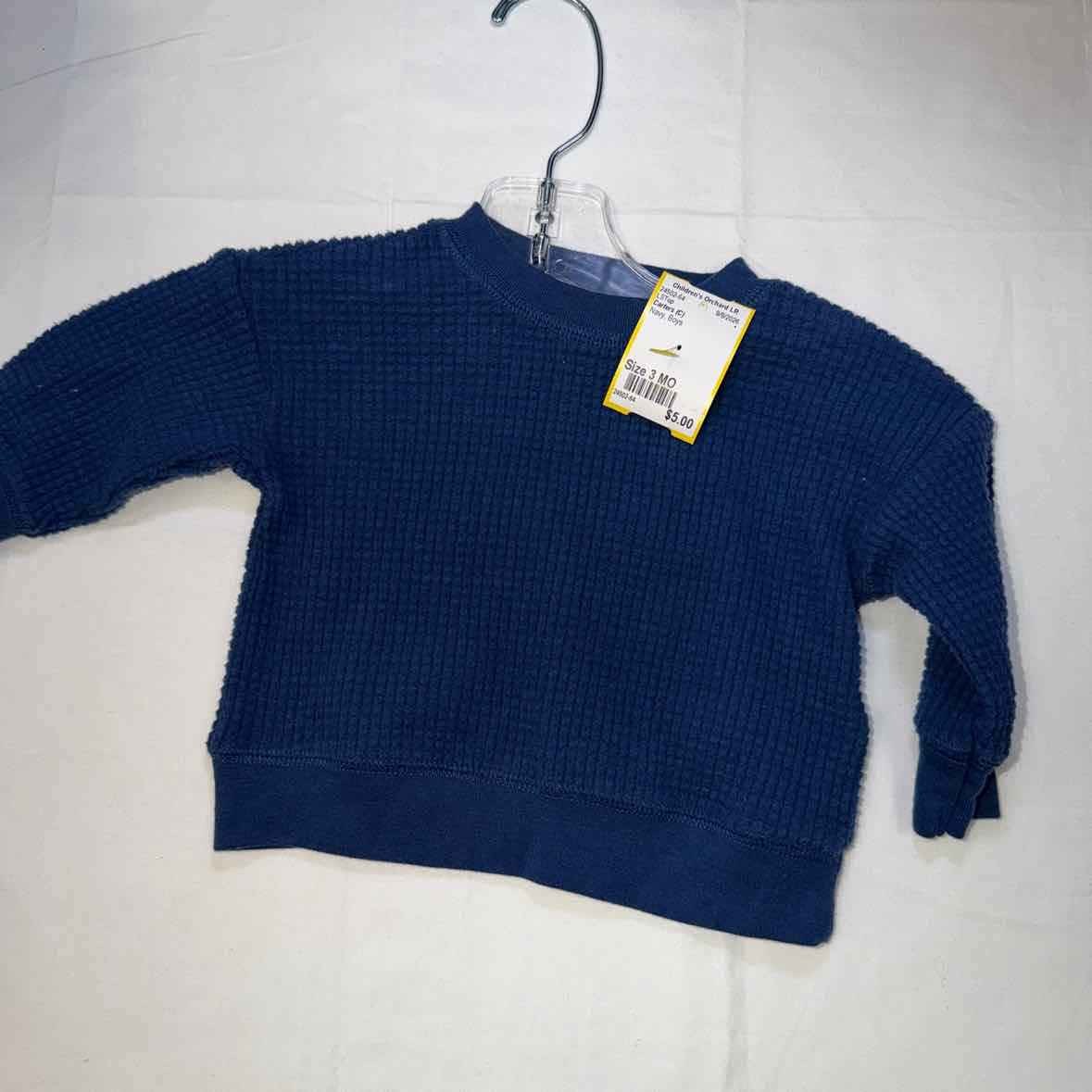 Carters (C) Navy Infant Size 3 MO Boys LSTop
