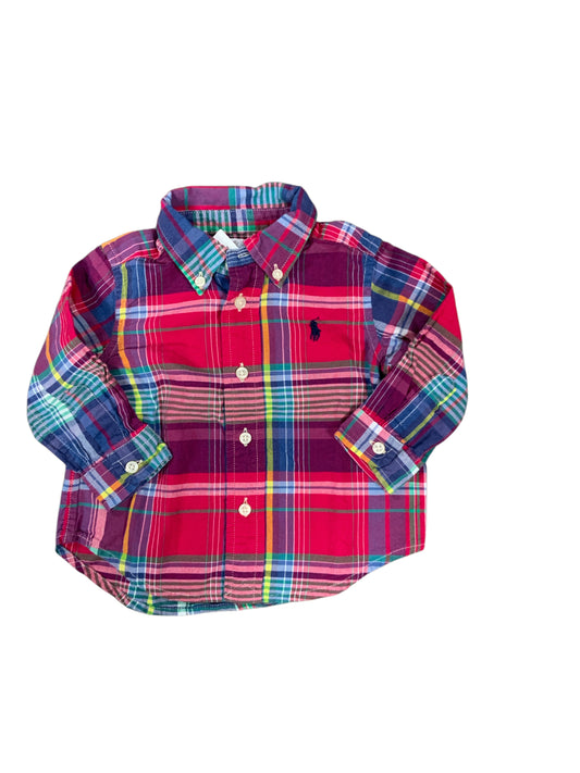 Ralph Lauren (A) Red Infant Size 9 MO Boys ButtondownLS