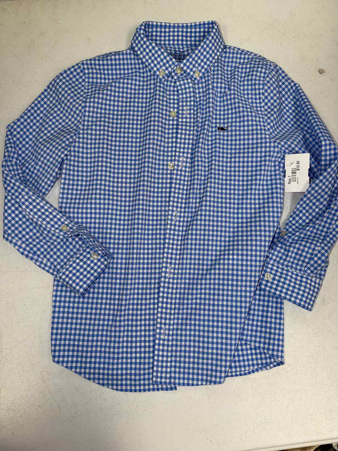 Vineyard Vines (A) Blue Youth Size 7 Boys ButtondownLS