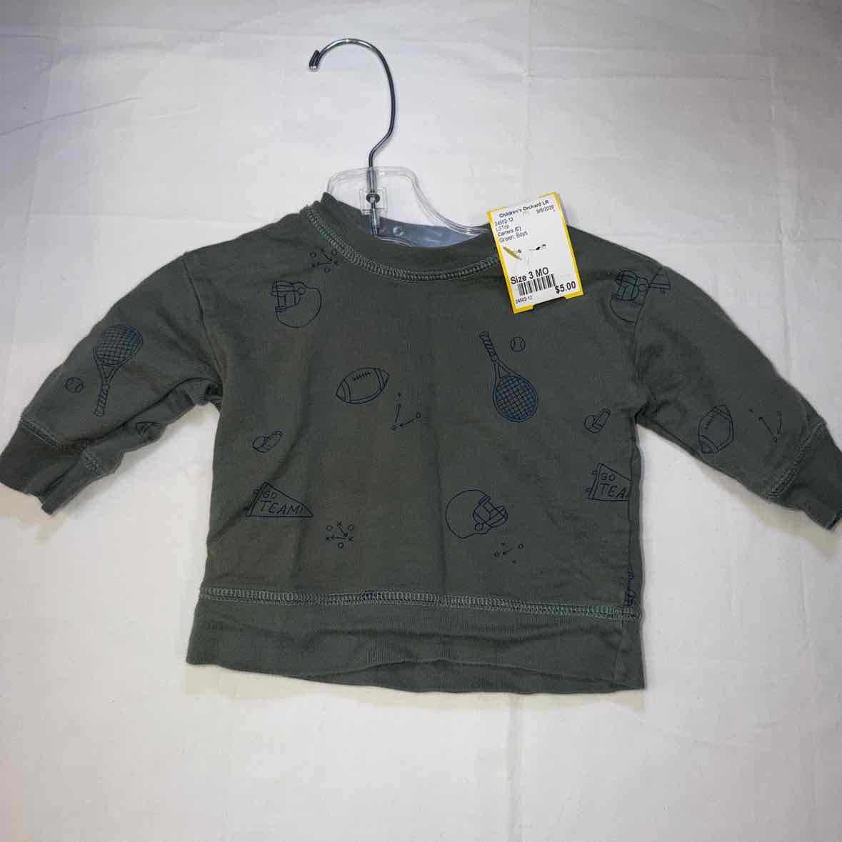 Carters (C) Green Infant Size 3 MO Boys LSTop
