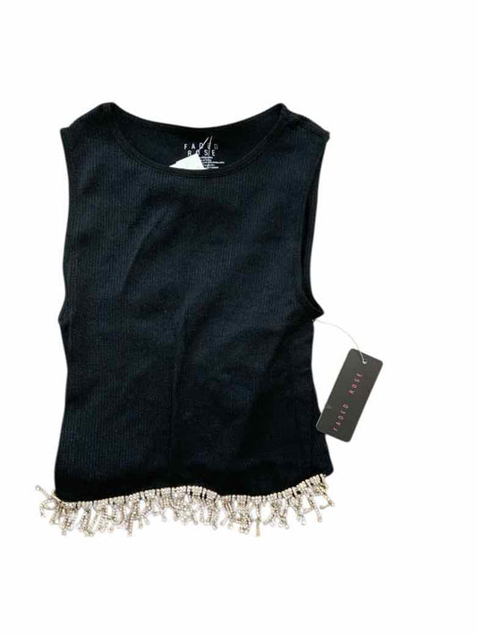 faded rose Black Youth Size 8 Girls TankTop