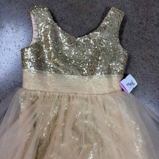 no brand Gold Youth Size 8 Girls PartyDress