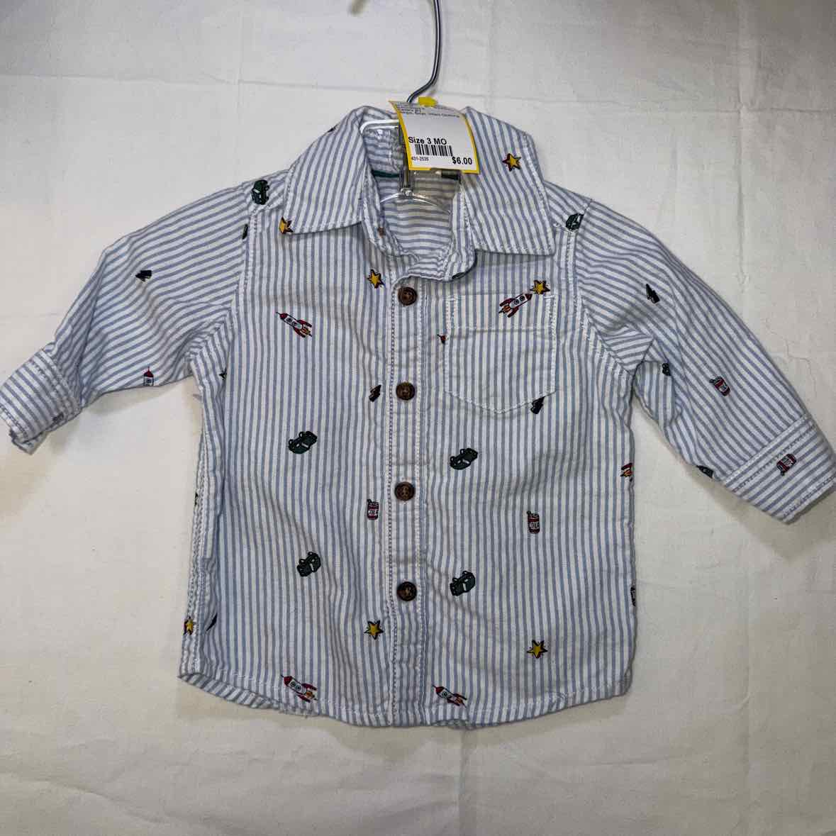 Carters (C) Stripe Infant Size 3 MO Boys ButtondownLS