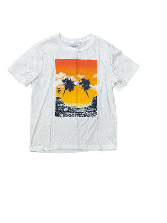 Old Navy (C) White Youth Size 12 Boys SSTop