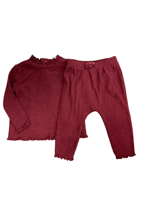 Old Navy (C) Burgundy Infant Size 12 MO Girls 2PC Casual