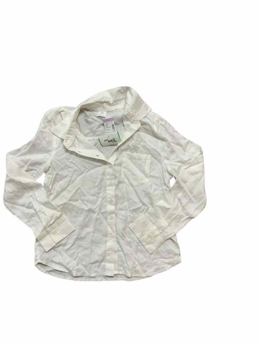 EVSIE White Youth Size 8 Girls LSTop