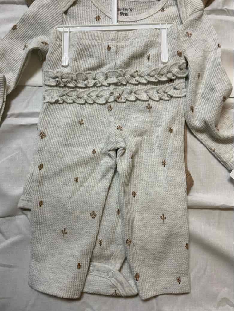 Carters (C) Brown Infant Size 9 MO Girls 3PC Casual