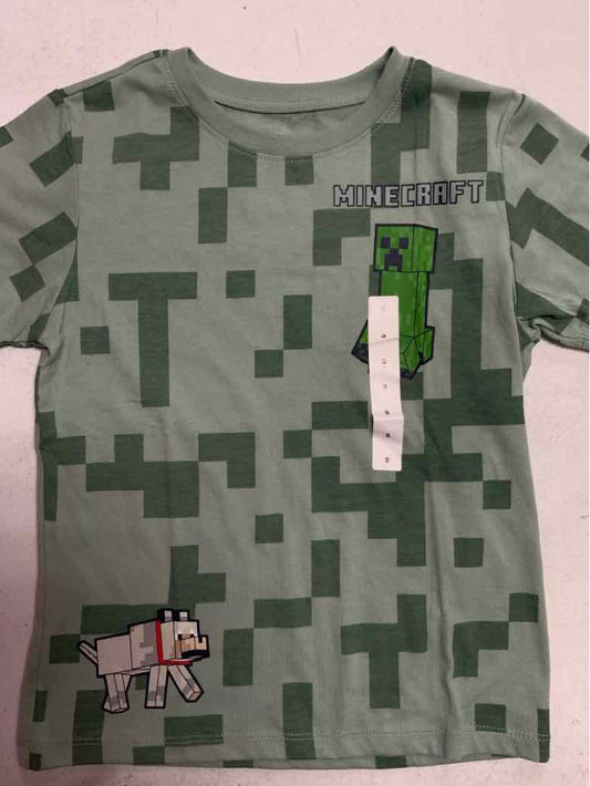 Minecraft Green Youth Size 6 Boys SSTop