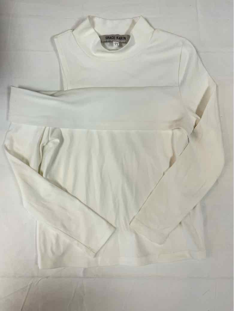 grace karin White Youth Size 7 Girls LSTop