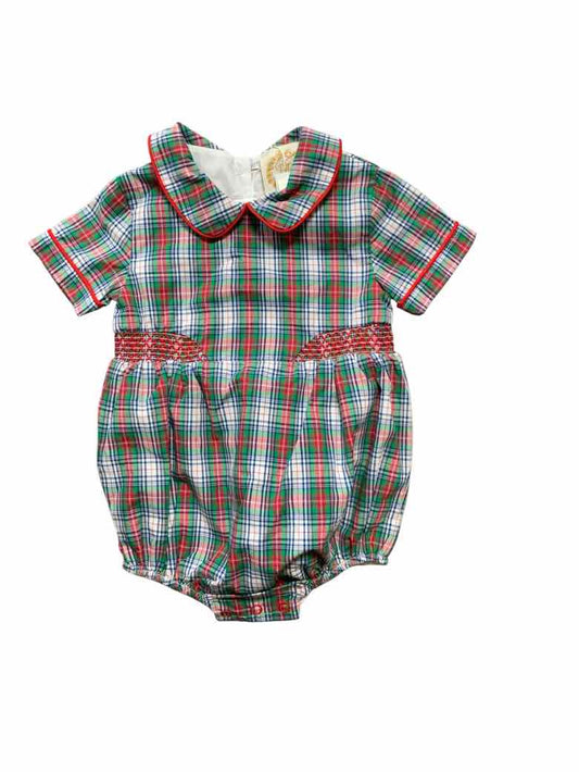 the beaufort bonnet company Red Infant Size 12 MO Boys Overall Short