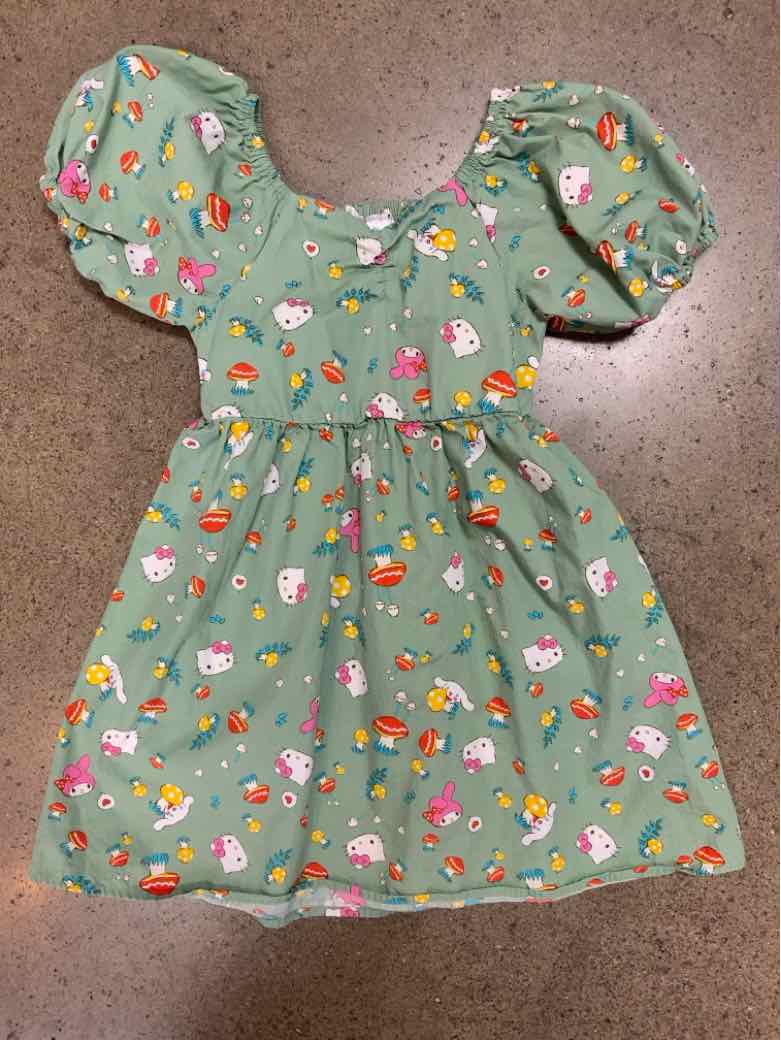 Hello Kitty (D) Green Youth Size 6 Girls CasualDress
