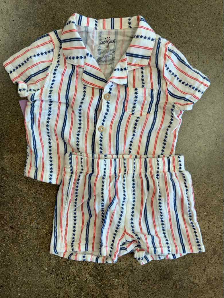 Tahari (C) Navy Infant Size 12 MO Boys SSTop