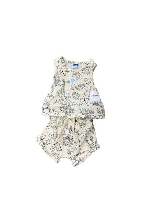 Old Navy (C) Cream Infant Size 3 MO Boys 2PC Casual