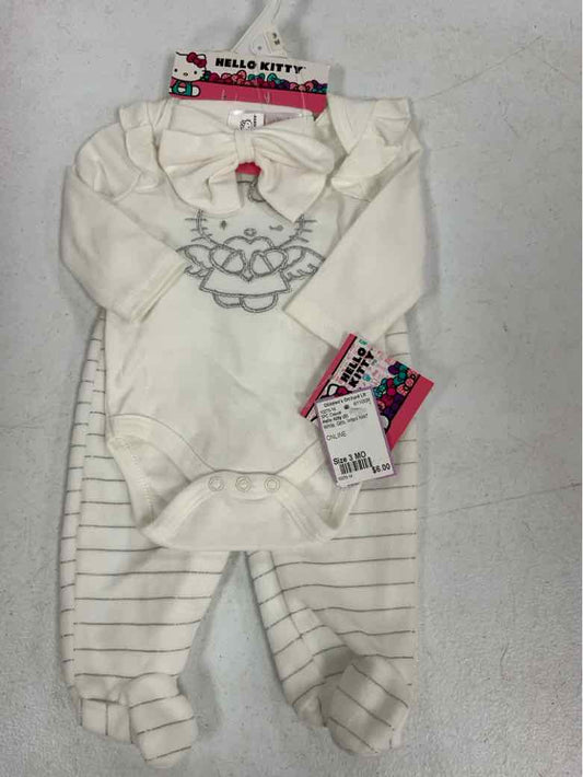 Hello Kitty (D) White Infant Size 3 MO Girls 3PC Casual