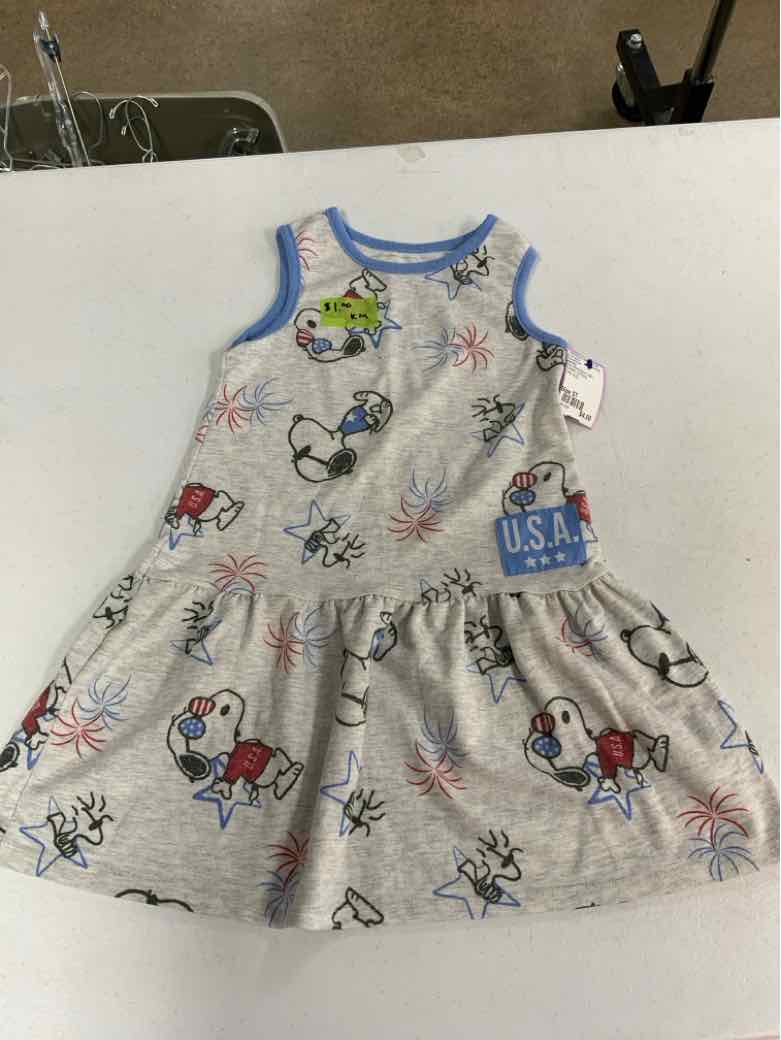 peanuts Red White Blue Toddler Size 5T Girls CasualDress