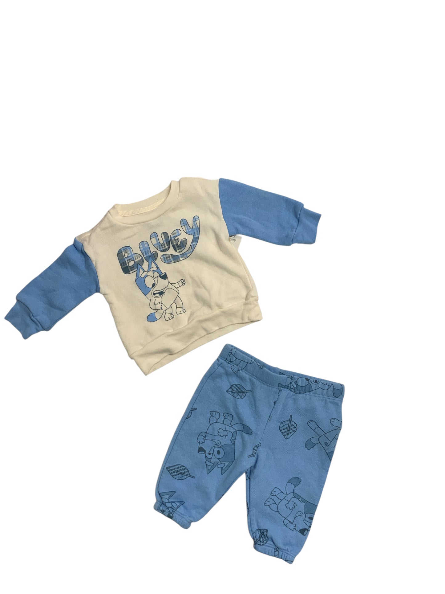 BLUEY White Black Infant Size 0-3 MO Boys 2PC Casual