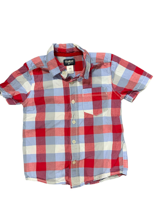 OshKosh BGosh Red Toddler Size 5 Boys ButtondownSS