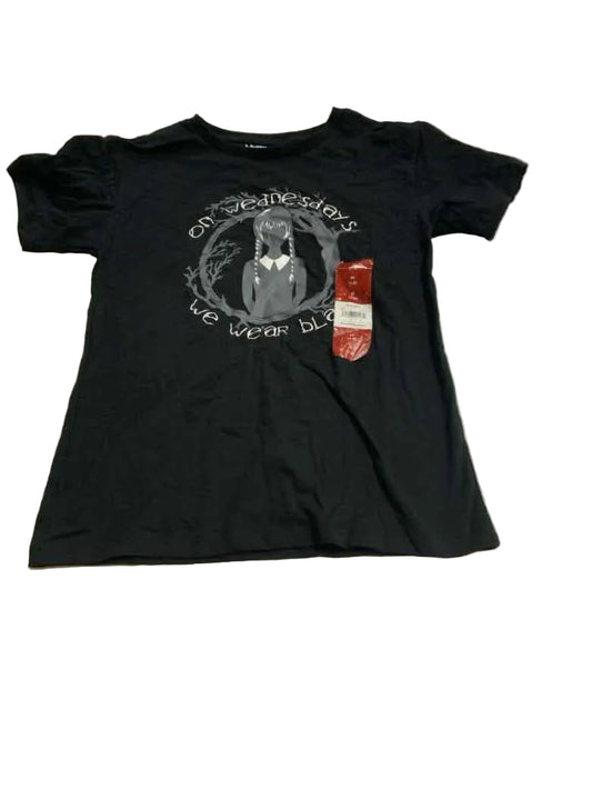 wednesday Black Youth Size 7-8 Girls SSTop