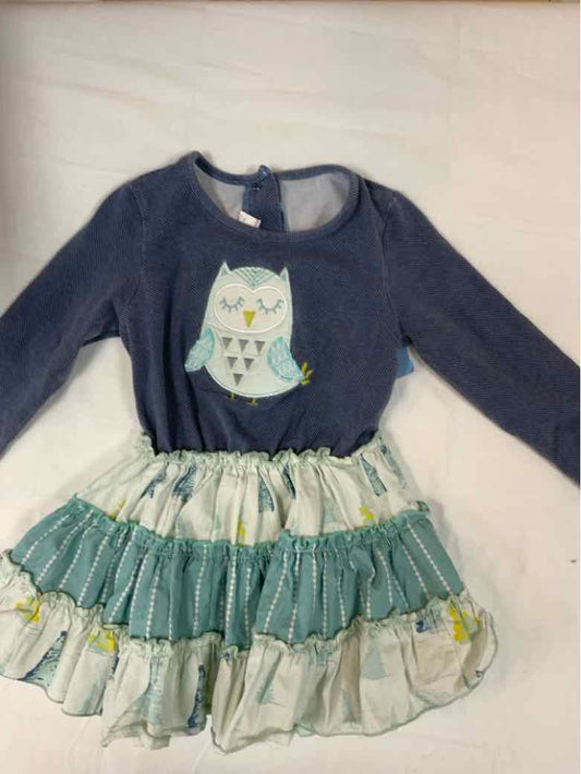 ricrac & ruffles Blue Toddler Size 3T Girls CasualDress