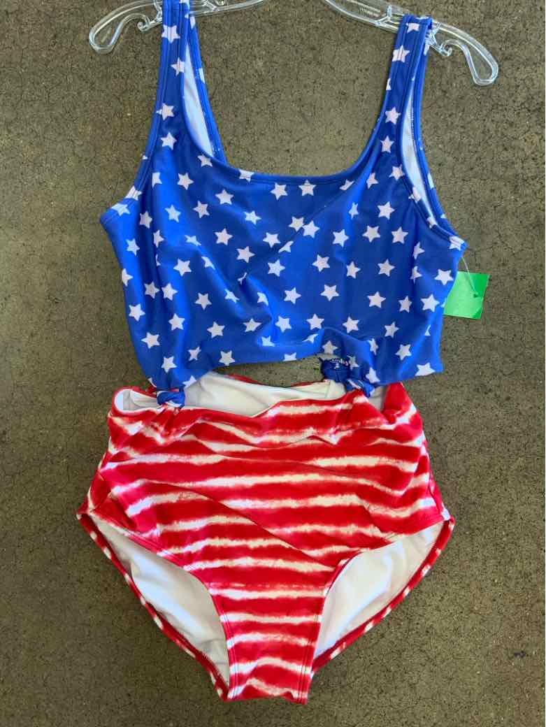 Art Class (D) Red White Blue Youth Size 16 Girls 1PCSwimwear