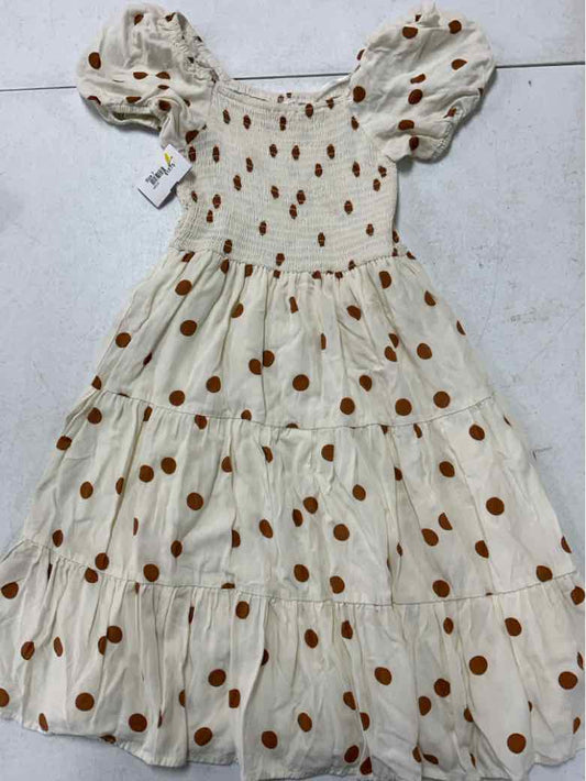 GB Girls (AA) Cream Youth Size 7 Girls CasualDress