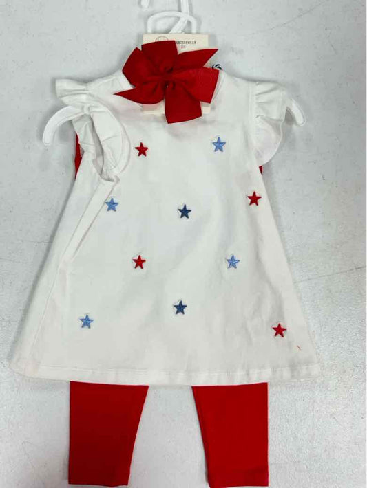 adventure wear Red White Blue Infant Size 12 MO Girls 2PC Casual