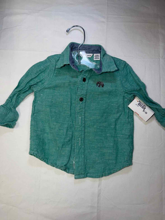 Janie and Jack (A) Green Infant Size 6 MO Boys LSTop