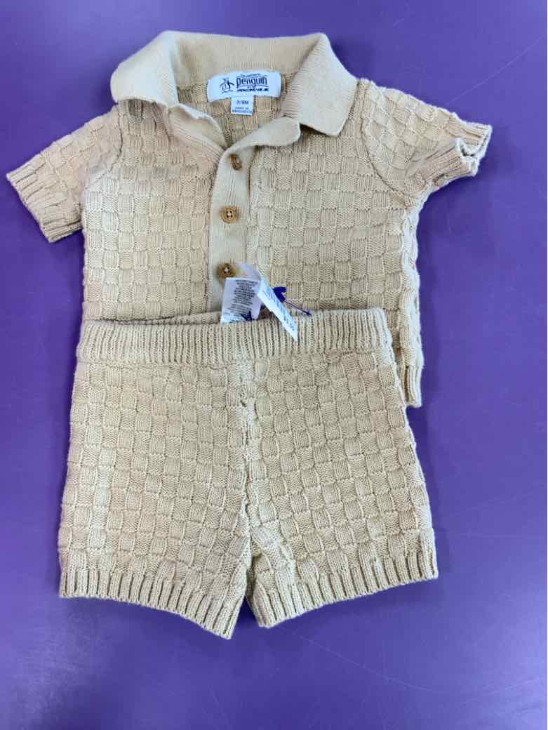 PENGUIN Brown Infant Size 6 MO Boys 2PC Casual